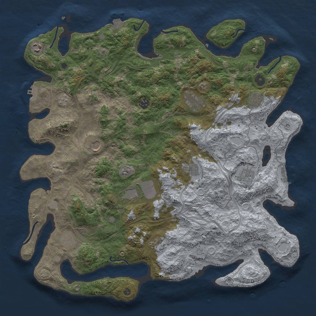 Rust Map: Procedural Map, Size: 4500, Seed: 898012372, 19 Monuments