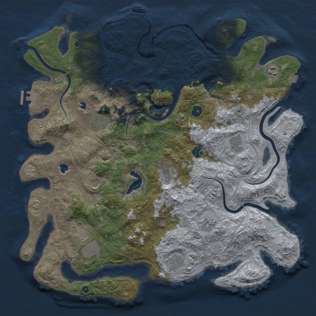 Rust Map: Procedural Map, Size: 4500, Seed: 898012372, 16 Monuments