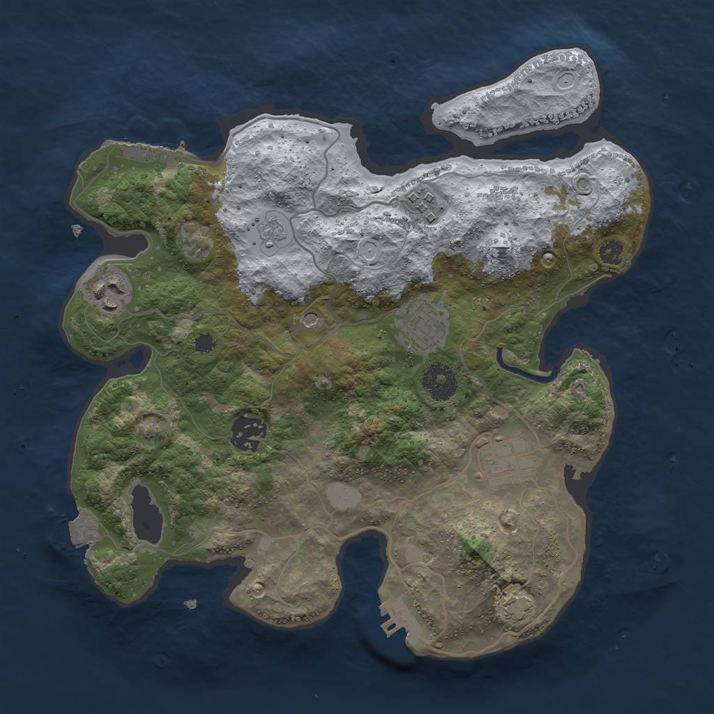 Rust Map: Procedural Map, Size: 3000, Seed: 23482, 13 Monuments