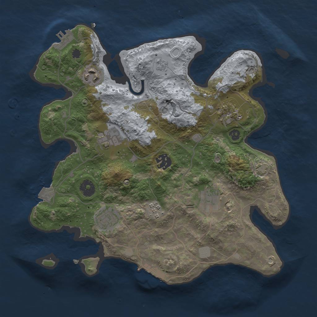 Rust Map: Procedural Map, Size: 3000, Seed: 985333, 15 Monuments