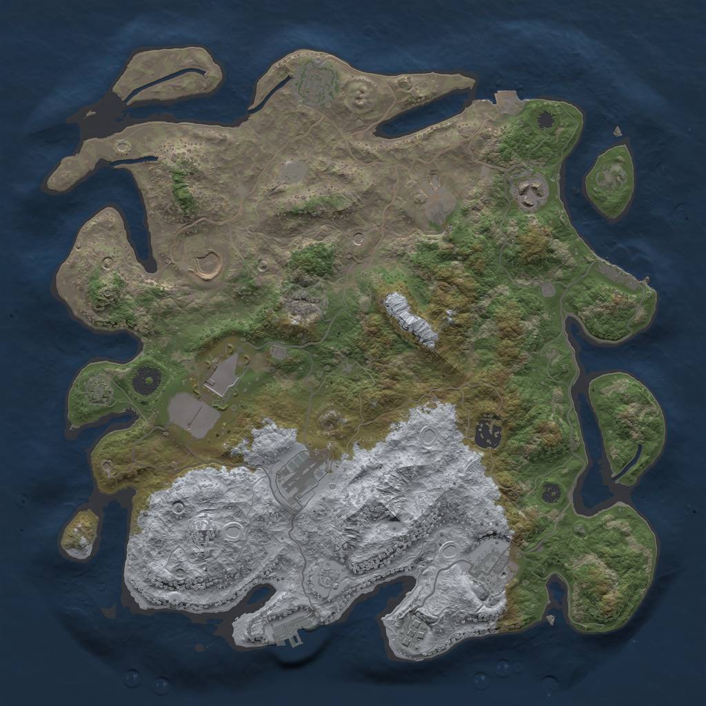 Rust Map: Procedural Map, Size: 3750, Seed: 1659867353, 17 Monuments