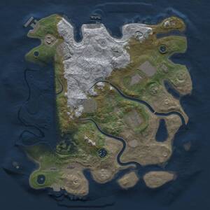 Thumbnail Rust Map: Procedural Map, Size: 3500, Seed: 1555130810, 13 Monuments