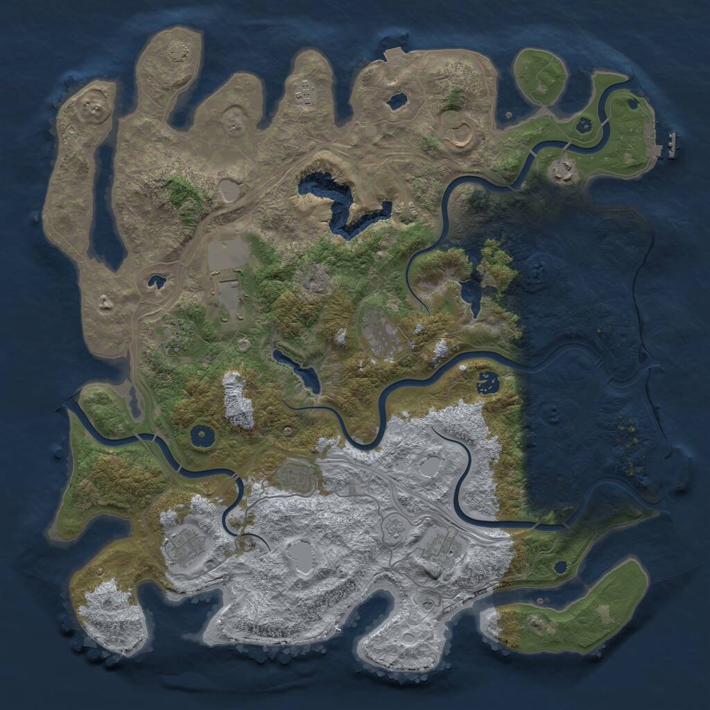 Rust Map: Procedural Map, Size: 4500, Seed: 1803272996, 16 Monuments