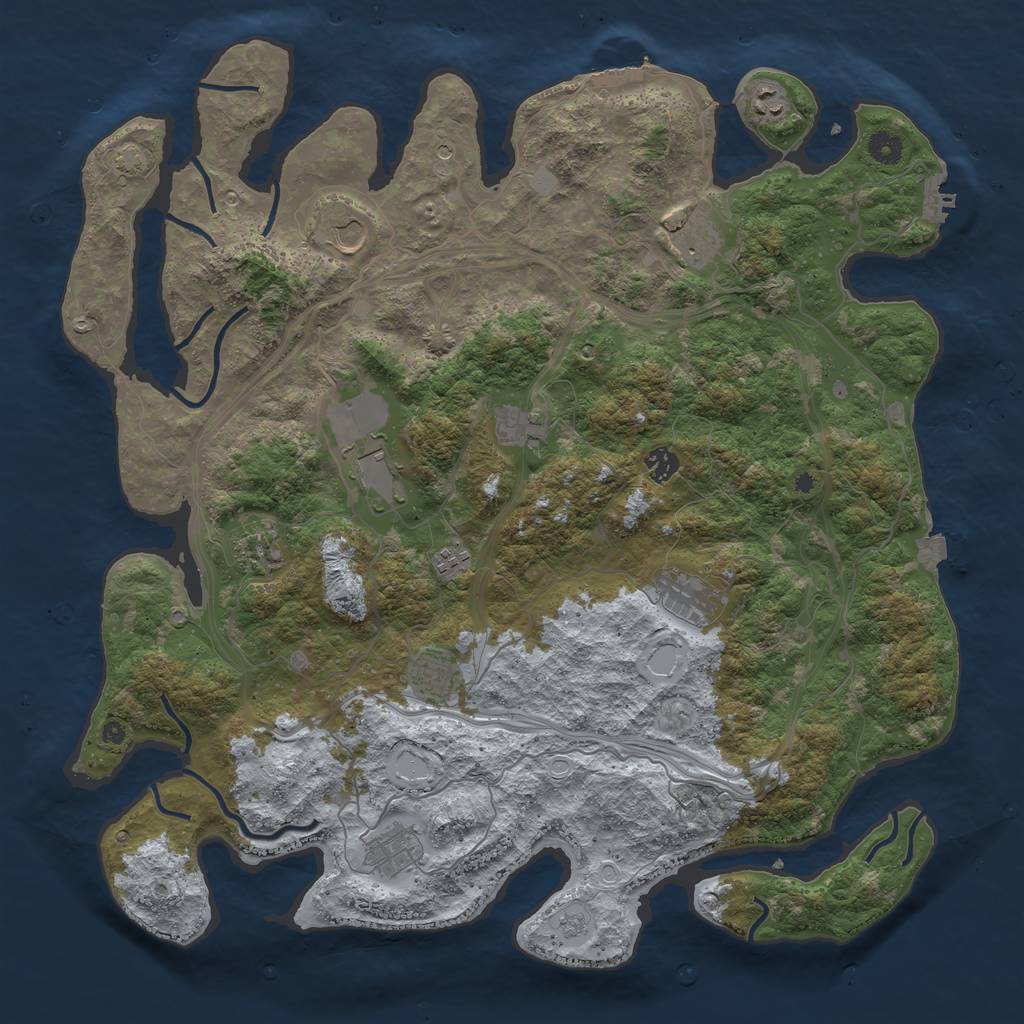 Rust Map: Procedural Map, Size: 4500, Seed: 1803272996, 19 Monuments