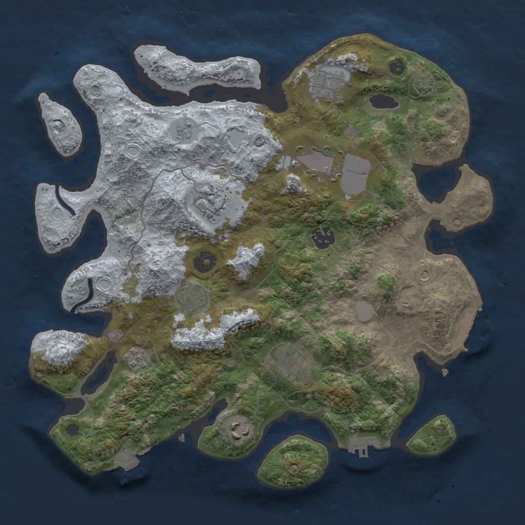 Rust Map: Procedural Map, Size: 3500, Seed: 251920310, 16 Monuments