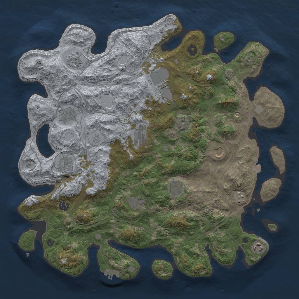 Rust Map: Procedural Map, Size: 4250, Seed: 18888, 18 Monuments