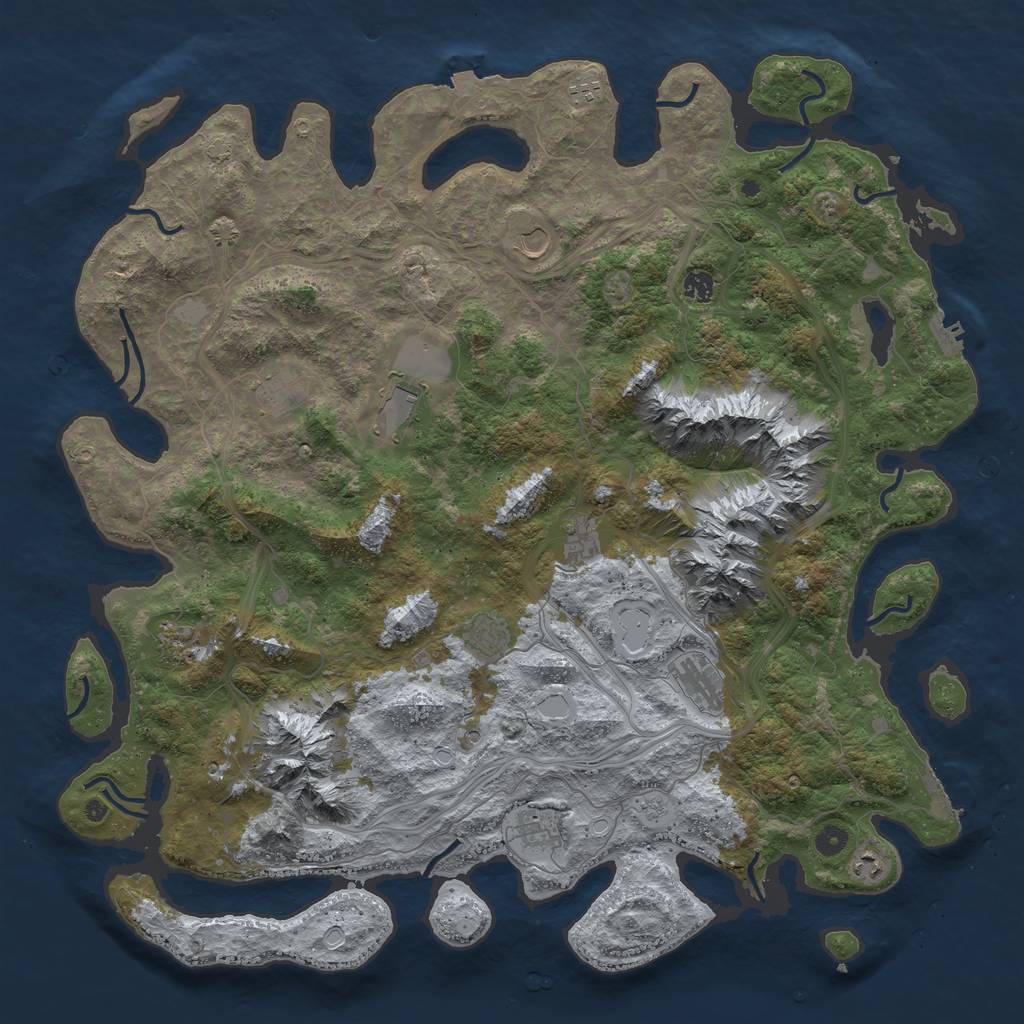 Rust Map: Procedural Map, Size: 5000, Seed: 7048736, 19 Monuments
