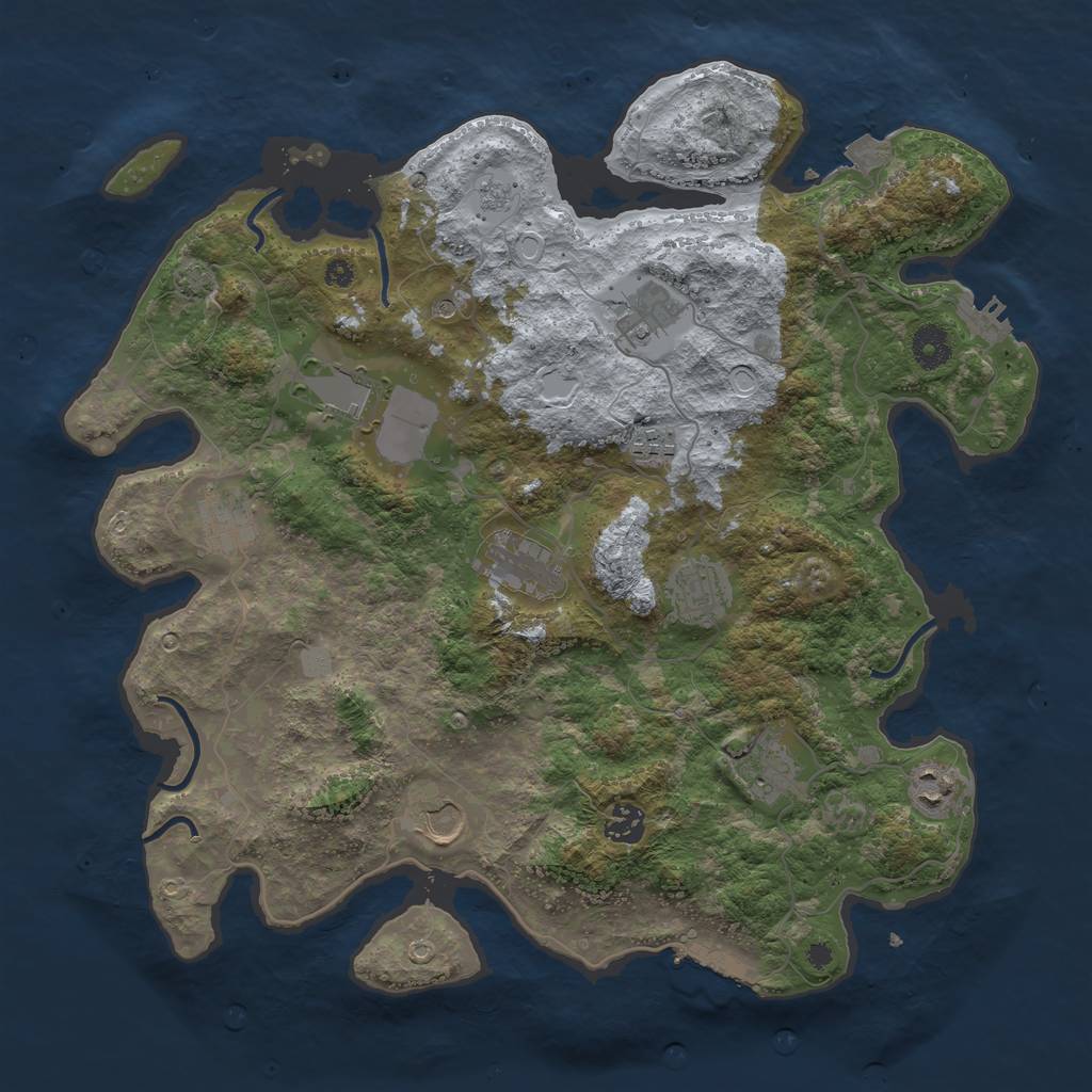 Rust Map: Procedural Map, Size: 3900, Seed: 1577, 18 Monuments