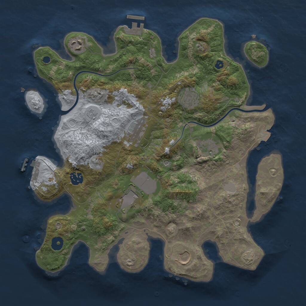 Rust Map: Procedural Map, Size: 3500, Seed: 25589, 13 Monuments