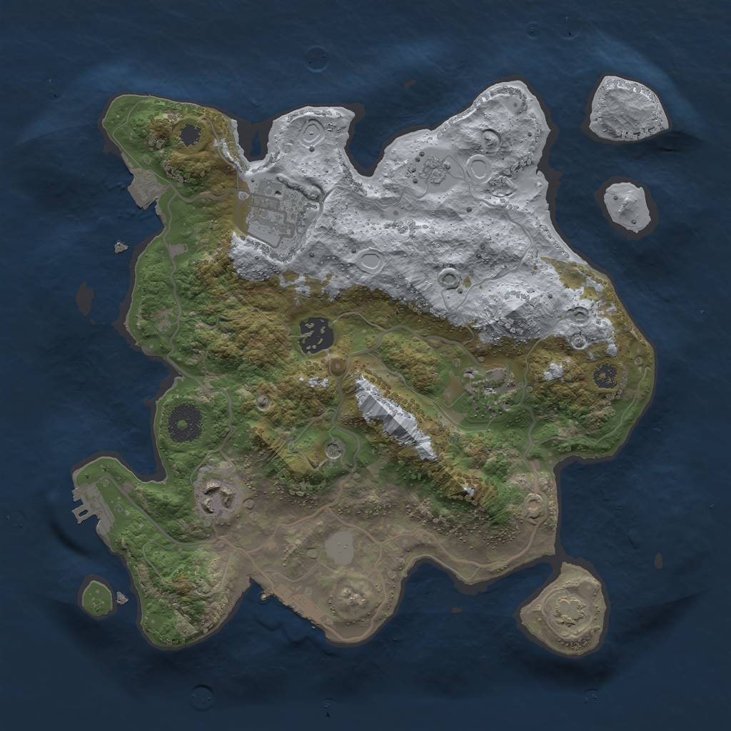 Rust Map: Procedural Map, Size: 3000, Seed: 4101, 12 Monuments