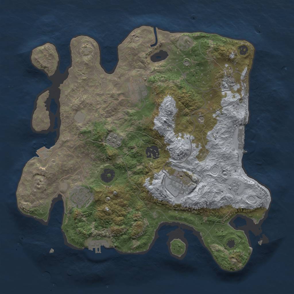 Rust Map: Procedural Map, Size: 3150, Seed: 2113442, 14 Monuments