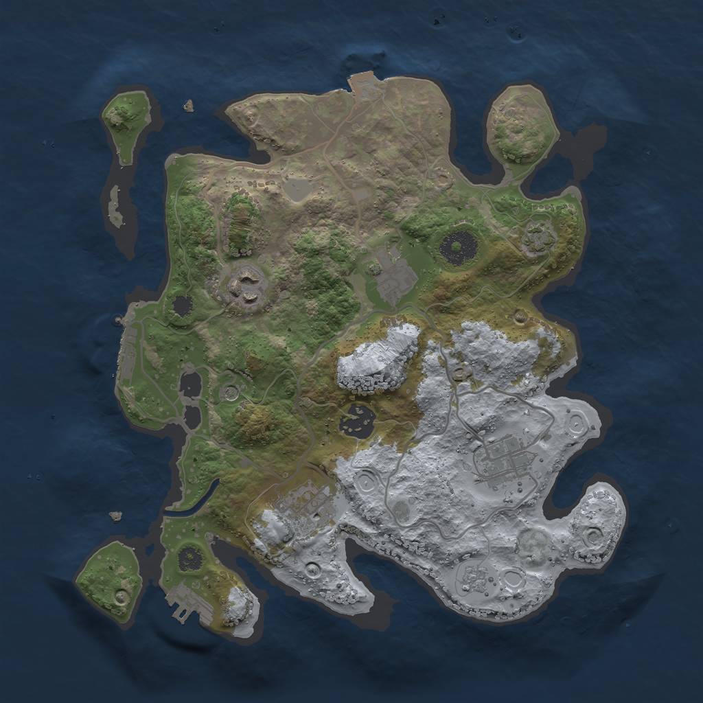 Rust Map: Procedural Map, Size: 3000, Seed: 1788502980, 13 Monuments