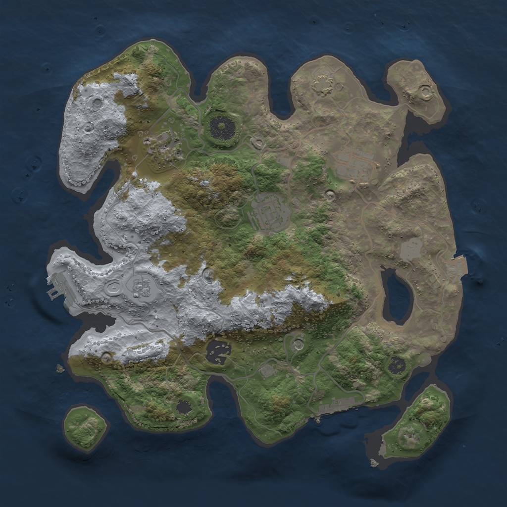 Rust Map: Procedural Map, Size: 3000, Seed: 4054504, 12 Monuments