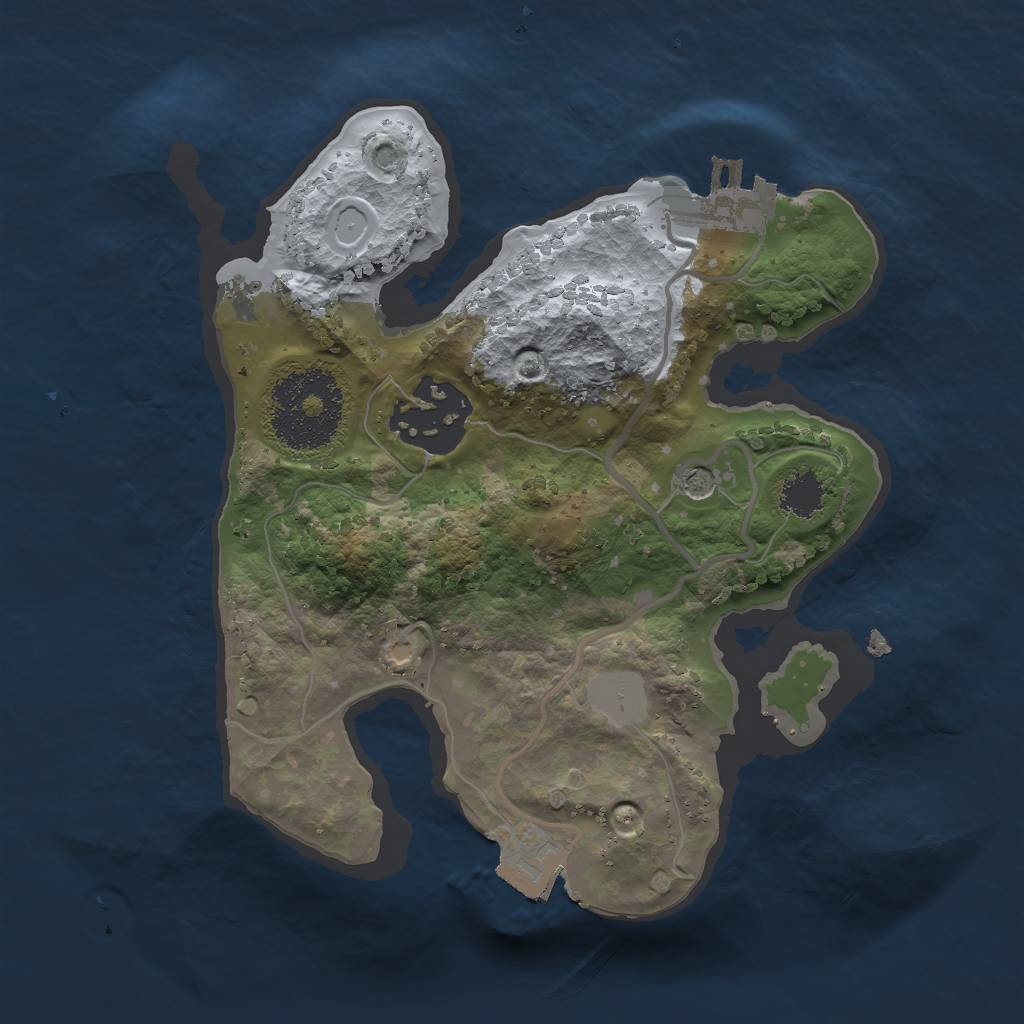 Rust Map: Procedural Map, Size: 2000, Seed: 26465, 6 Monuments