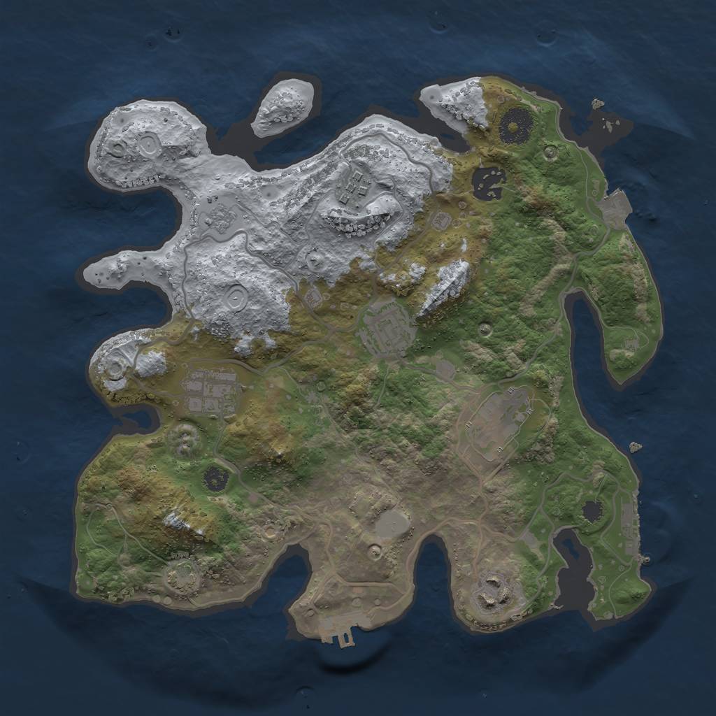 Rust Map: Procedural Map, Size: 3000, Seed: 1918708304, 13 Monuments