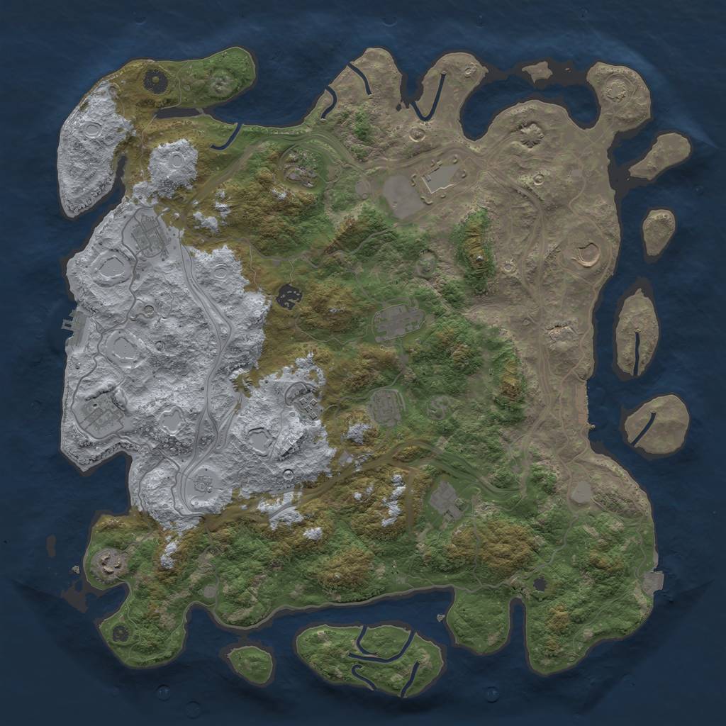 Rust Map: Procedural Map, Size: 4500, Seed: 1931144920, 19 Monuments