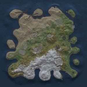 Thumbnail Rust Map: Procedural Map, Size: 3500, Seed: 1683984512, 17 Monuments