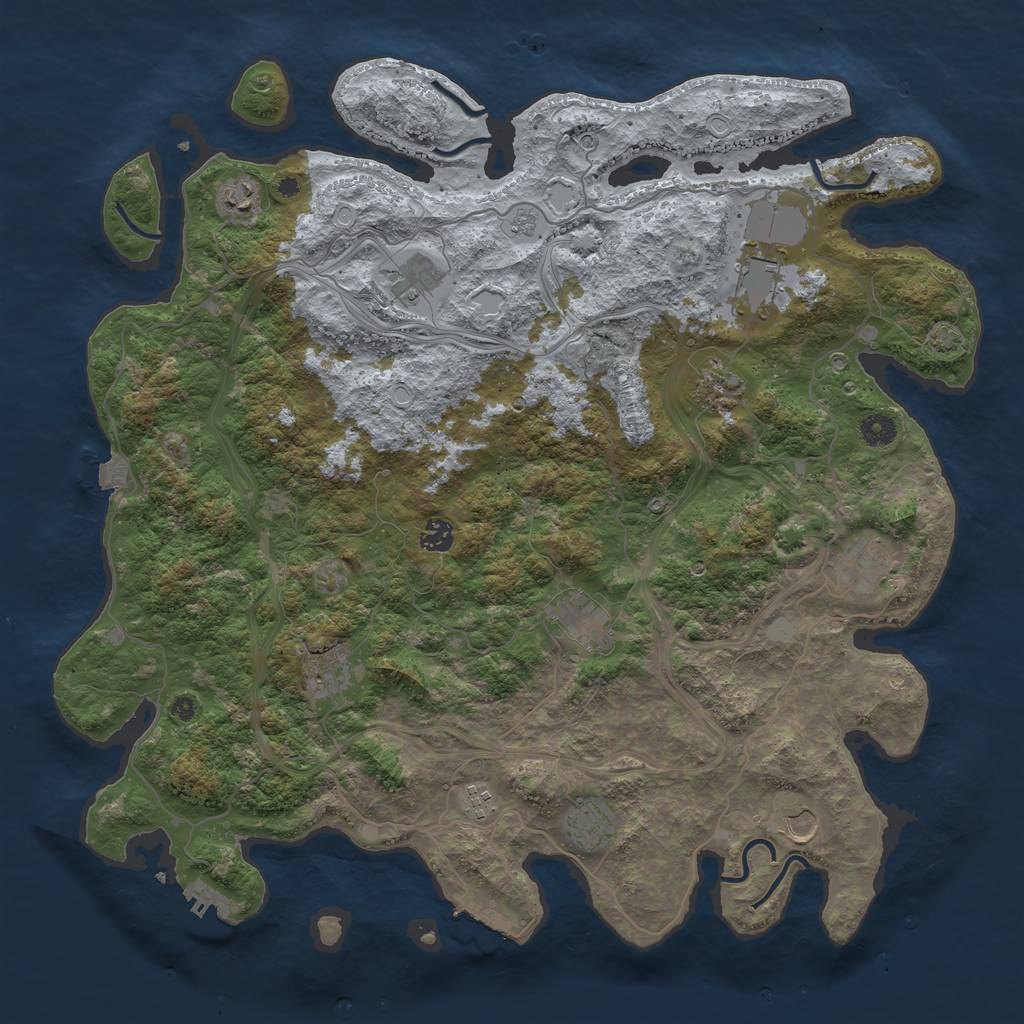 Rust Map: Procedural Map, Size: 4500, Seed: 859310142, 19 Monuments