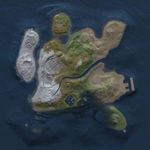 Thumbnail Rust Map: Procedural Map, Size: 2300, Seed: 967090796, 7 Monuments