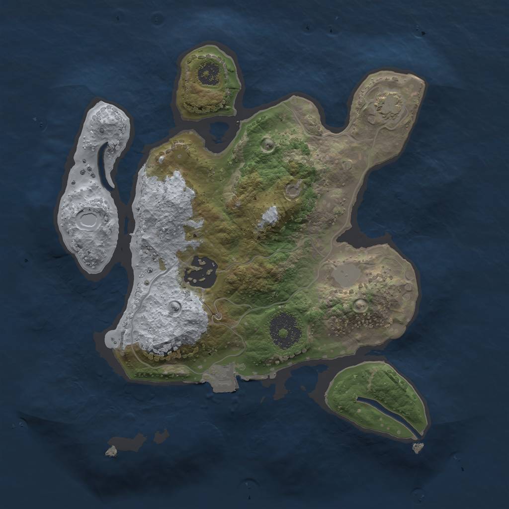 Rust Map: Procedural Map, Size: 2300, Seed: 967090796, 5 Monuments