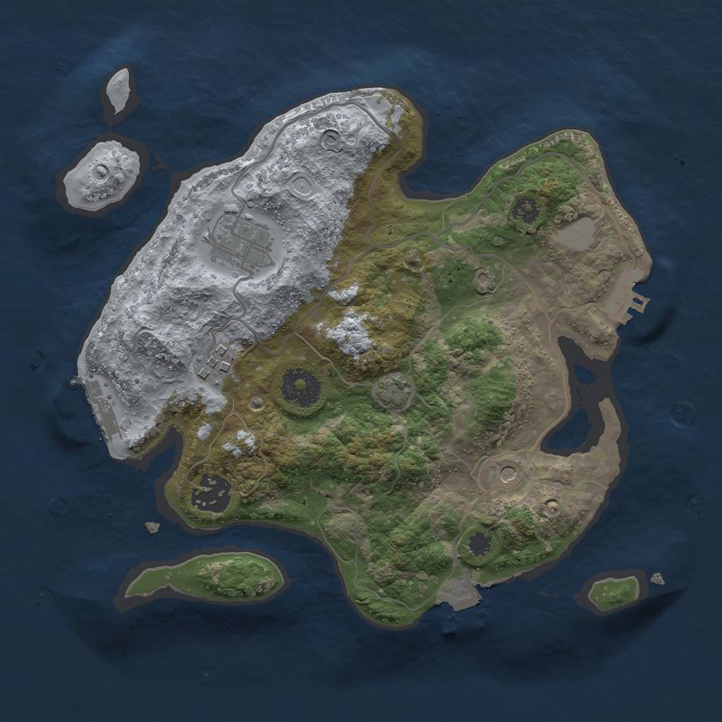 Rust Map: Procedural Map, Size: 2750, Seed: 69369323, 10 Monuments