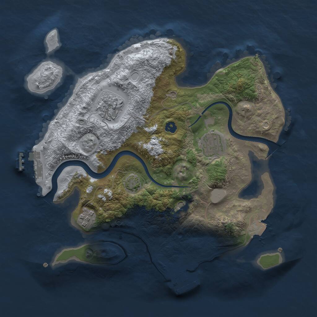 Rust Map: Procedural Map, Size: 2750, Seed: 69369323, 8 Monuments