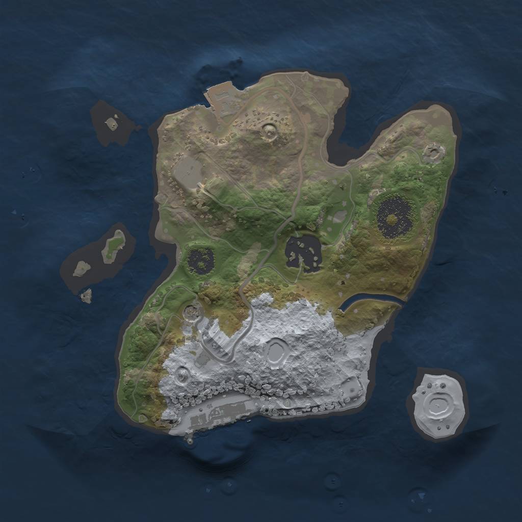 Rust Map: Procedural Map, Size: 2000, Seed: 310432758, 6 Monuments