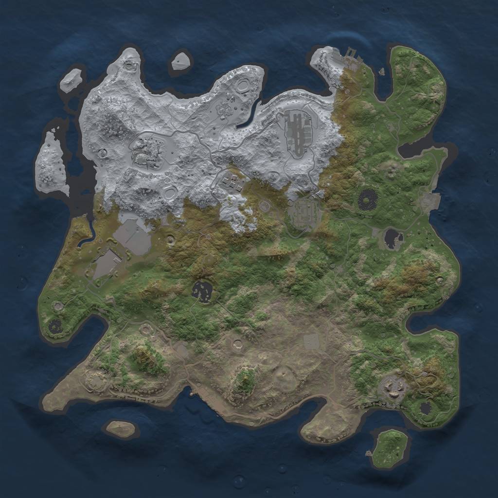 Rust Map: Procedural Map, Size: 3500, Seed: 103482562, 15 Monuments