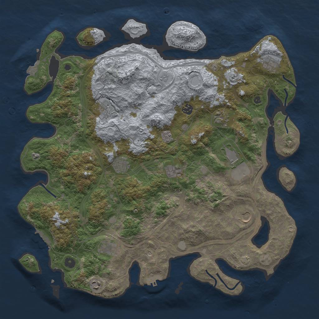 Rust Map: Procedural Map, Size: 4500, Seed: 11121112, 19 Monuments