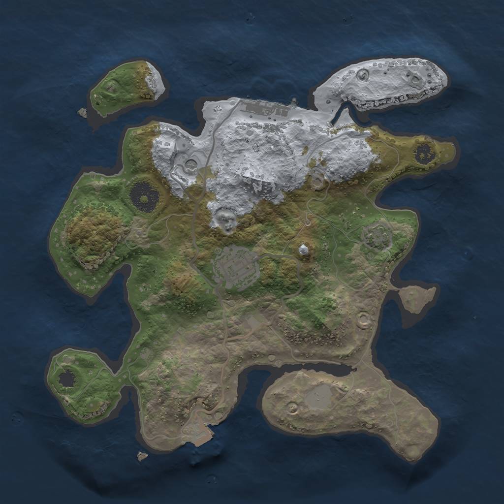 Rust Map: Procedural Map, Size: 2600, Seed: 752391226, 7 Monuments