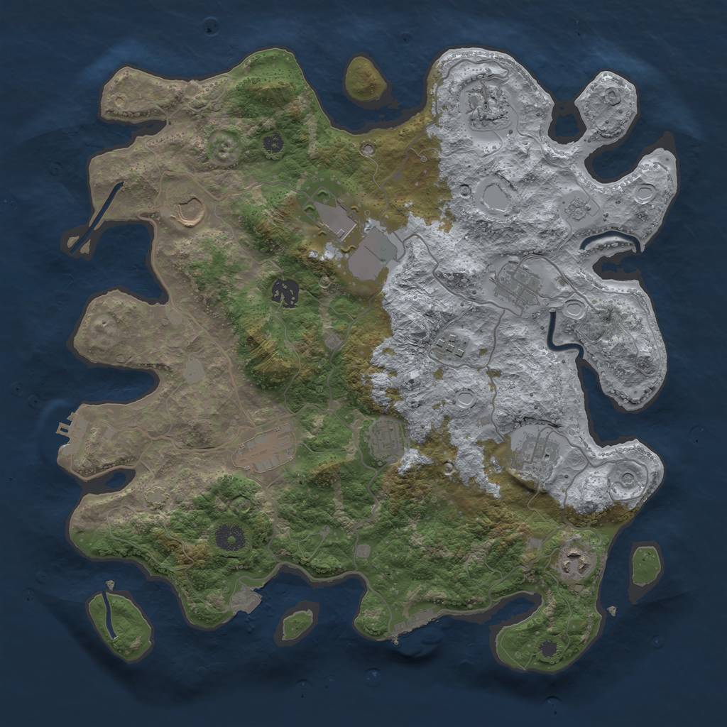 Rust Map: Procedural Map, Size: 3750, Seed: 102, 18 Monuments