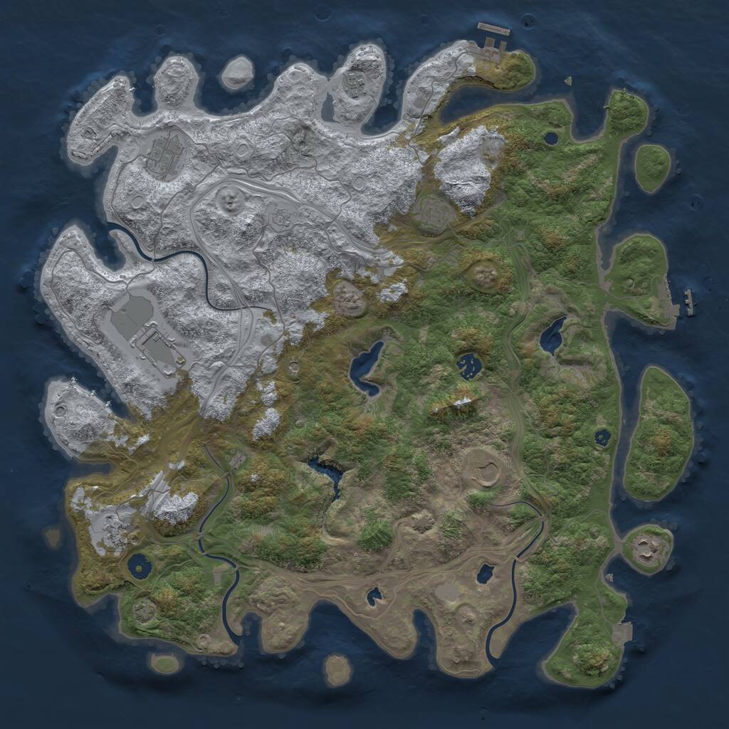 Rust Map: Procedural Map, Size: 4500, Seed: 653223313, 14 Monuments