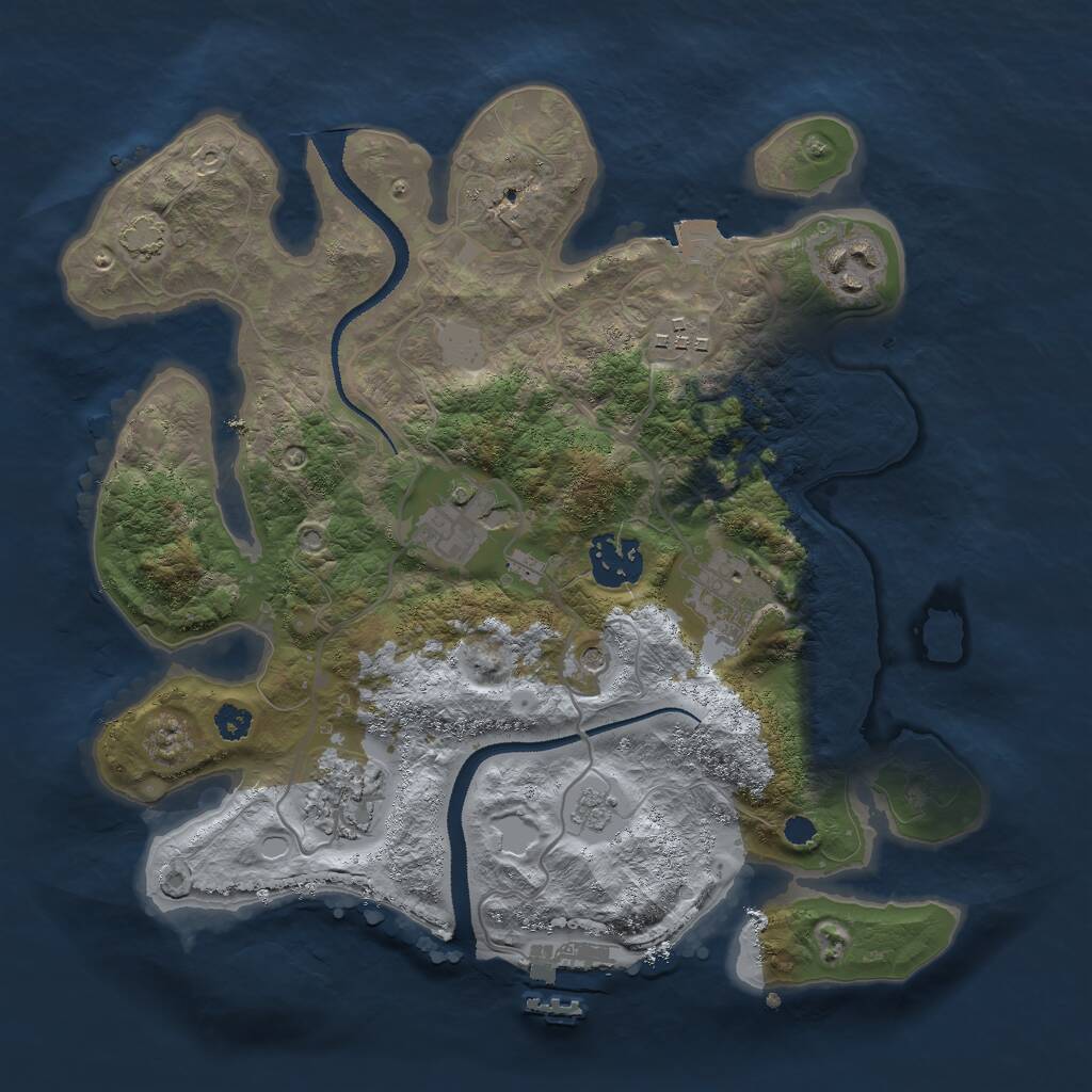 Rust Map: Procedural Map, Size: 3000, Seed: 29793, 11 Monuments