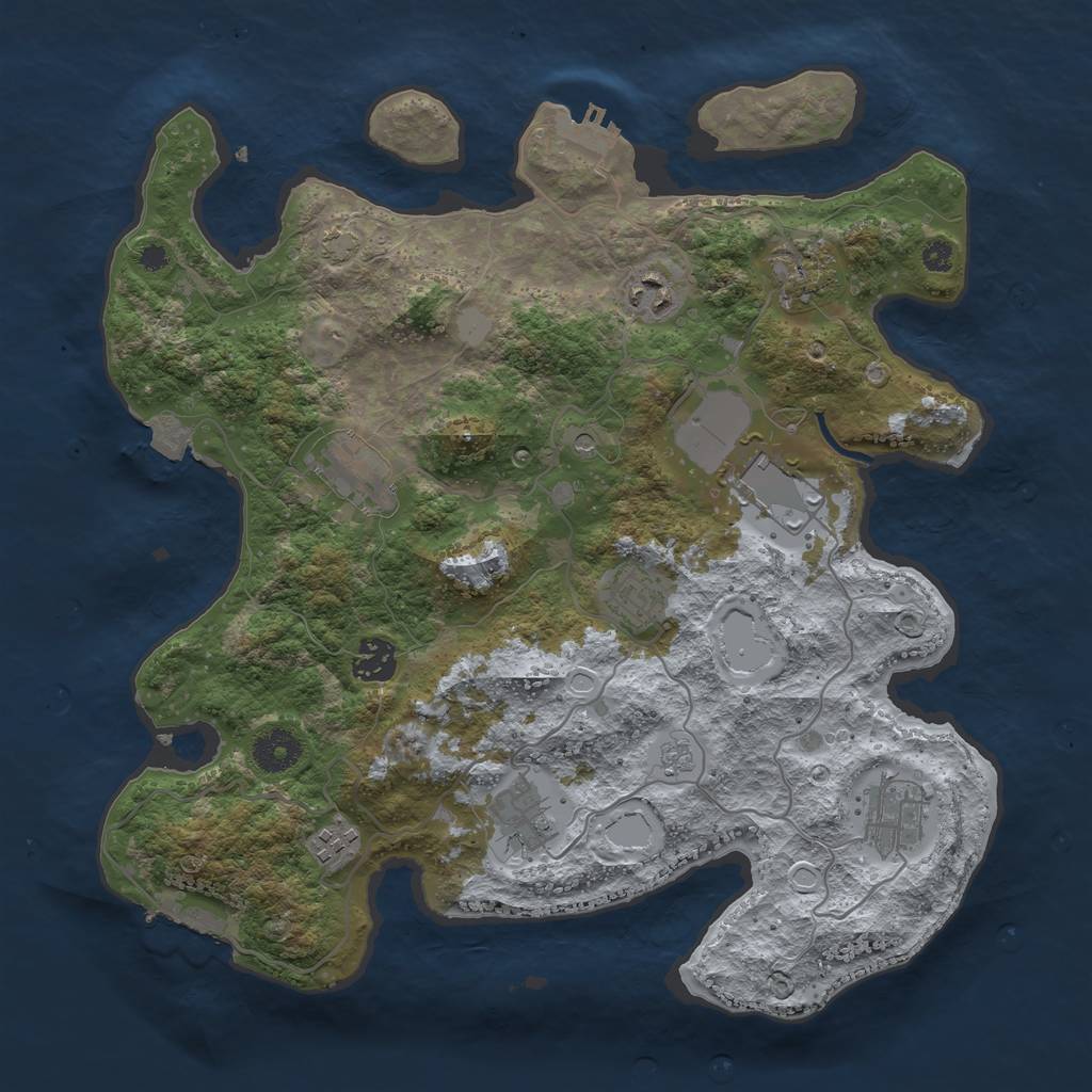 Rust Map: Procedural Map, Size: 3600, Seed: 96005517, 17 Monuments
