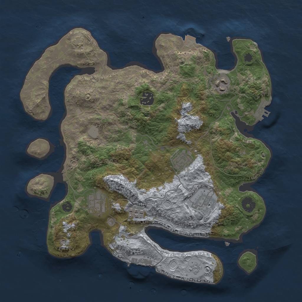 Rust Map: Procedural Map, Size: 3200, Seed: 83362996, 13 Monuments