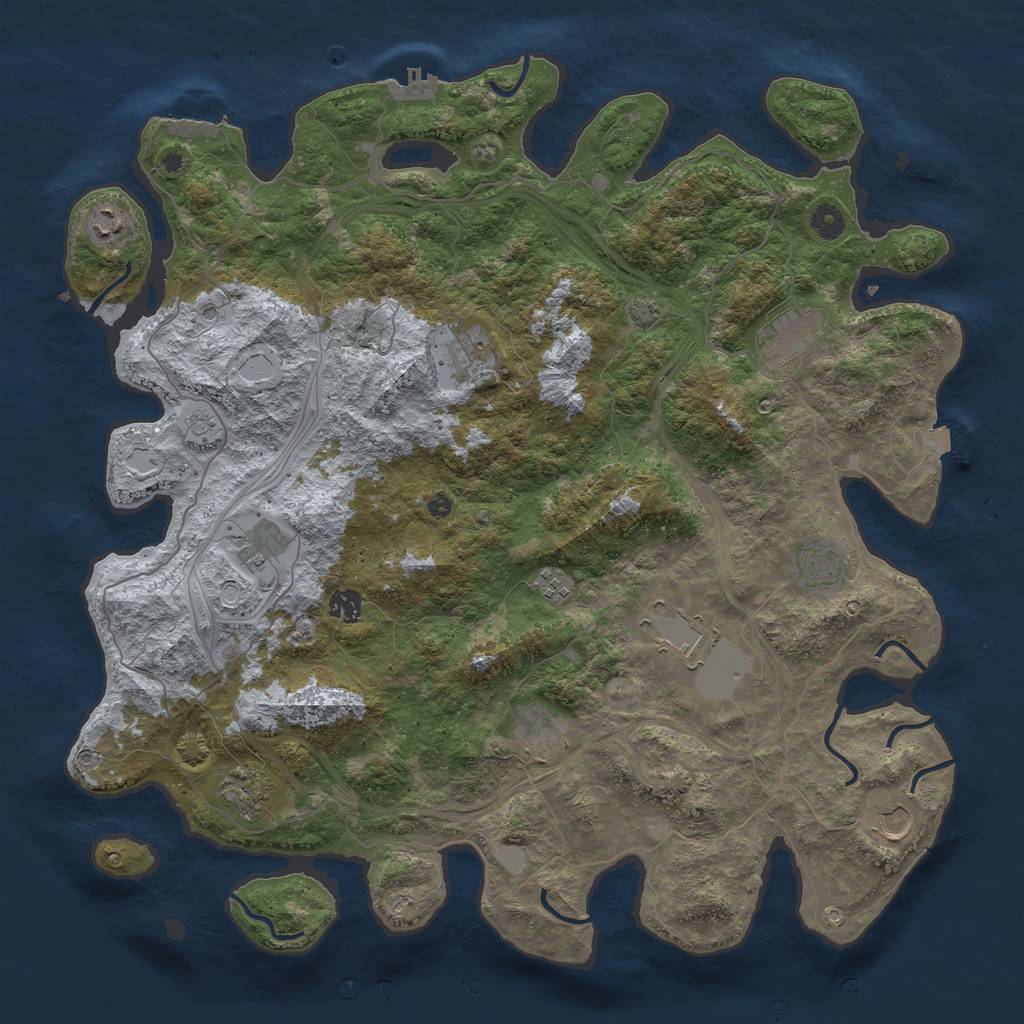 Rust Map: Procedural Map, Size: 4500, Seed: 902020, 19 Monuments