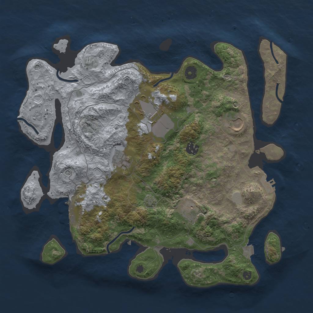 Rust Map: Procedural Map, Size: 3600, Seed: 13004, 13 Monuments