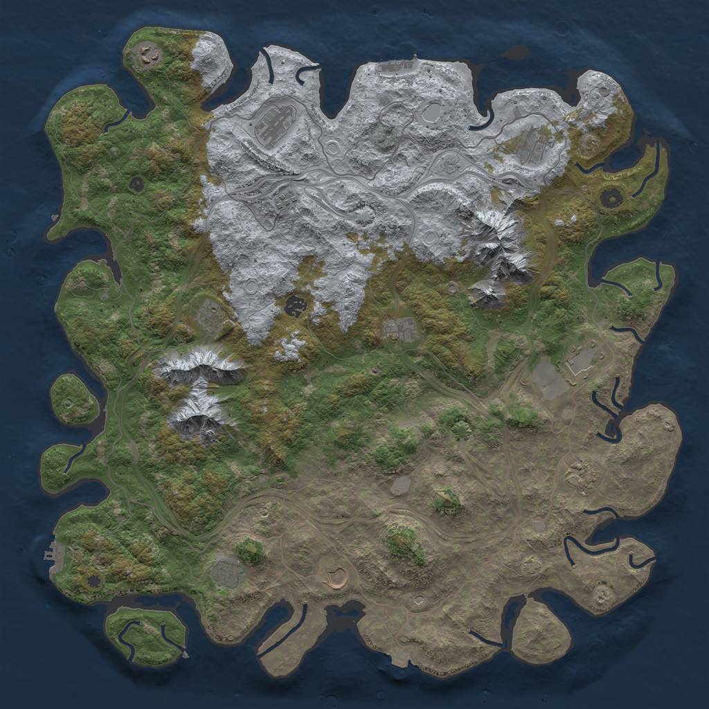 Rust Map: Procedural Map, Size: 5000, Seed: 109580399, 19 Monuments