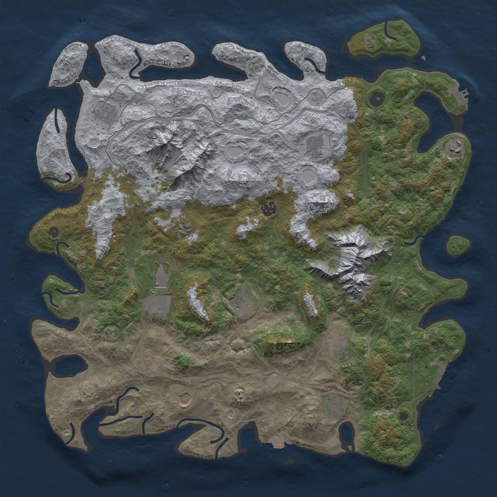 Rust Map: Procedural Map, Size: 5000, Seed: 216546123, 19 Monuments