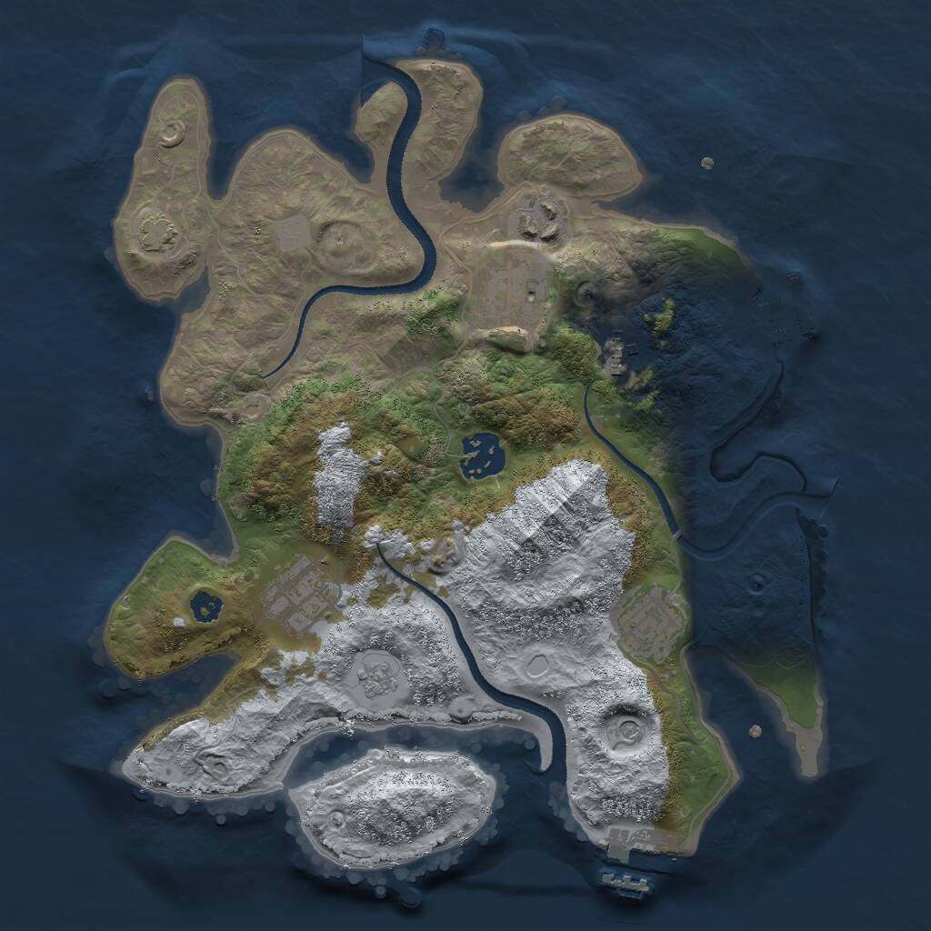 Rust Map: Procedural Map, Size: 3000, Seed: 4062, 12 Monuments