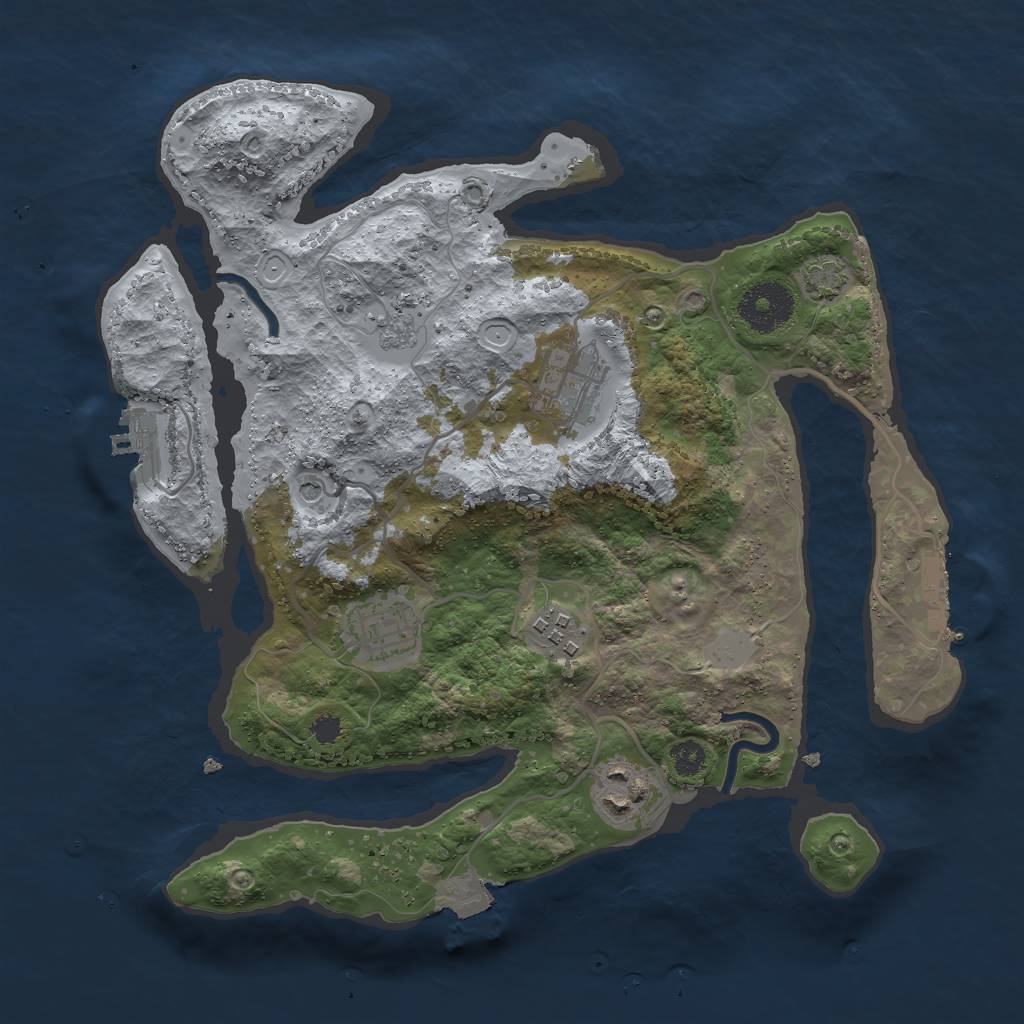 Rust Map: Procedural Map, Size: 3000, Seed: 26786, 12 Monuments