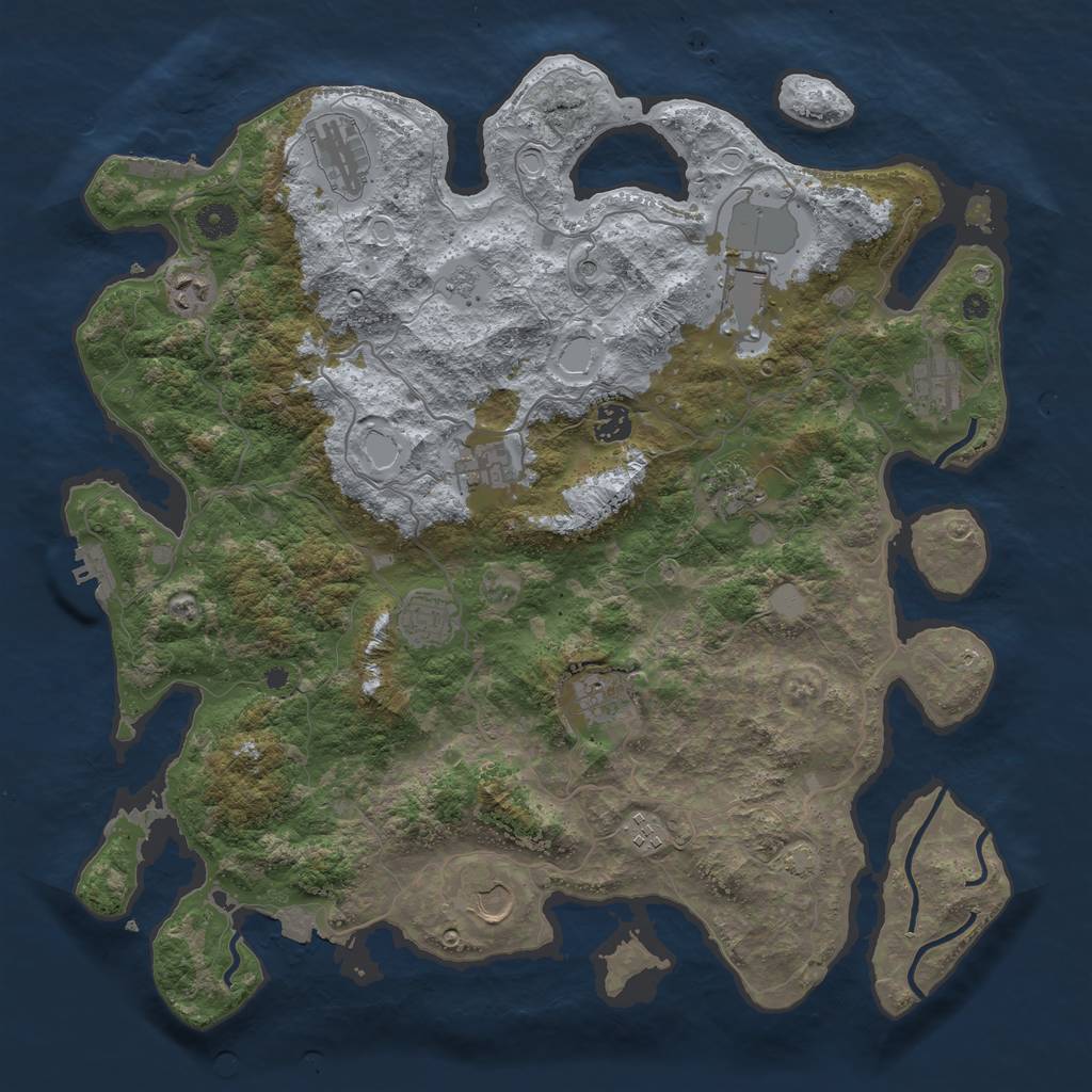Rust Map: Procedural Map, Size: 4200, Seed: 542025, 19 Monuments