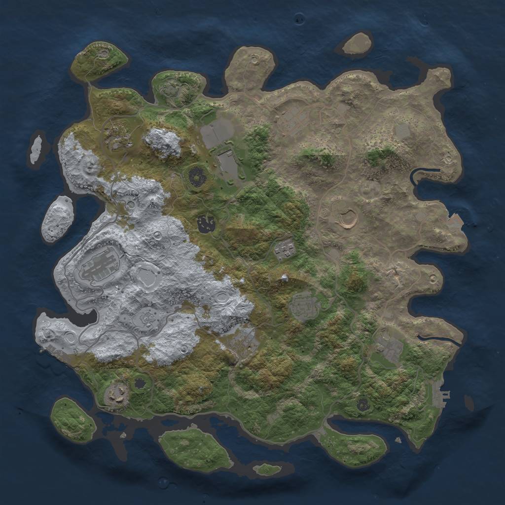 Rust Map: Procedural Map, Size: 4000, Seed: 156734121, 19 Monuments