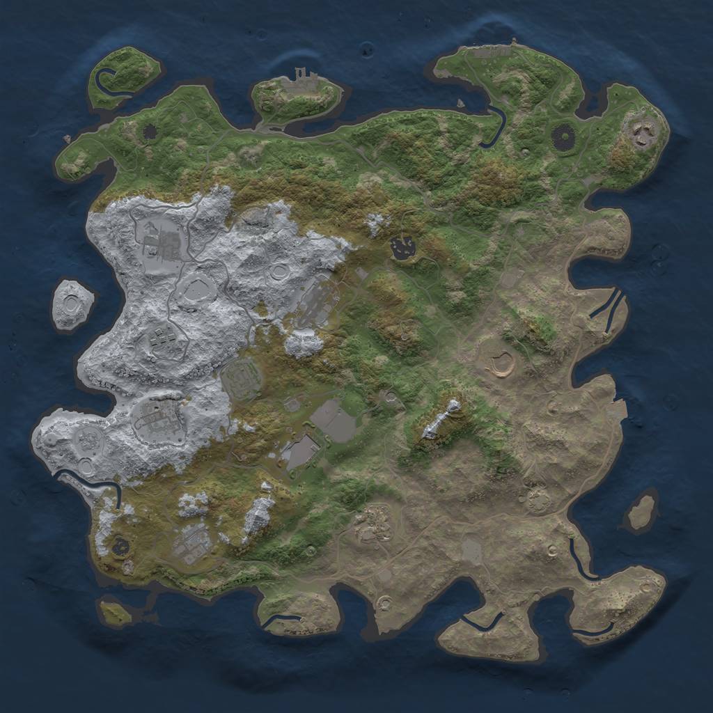 Rust Map: Procedural Map, Size: 4245, Seed: 703369416, 19 Monuments