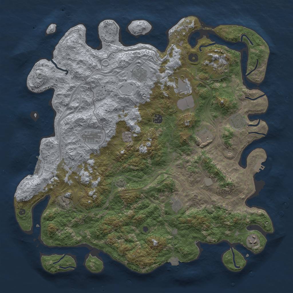Rust Map: Procedural Map, Size: 4500, Seed: 782025, 18 Monuments