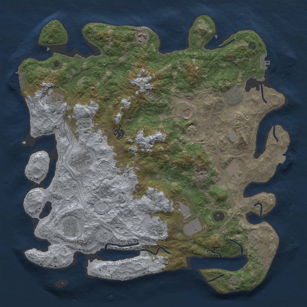 Rust Map: Procedural Map, Size: 4300, Seed: 57, 19 Monuments
