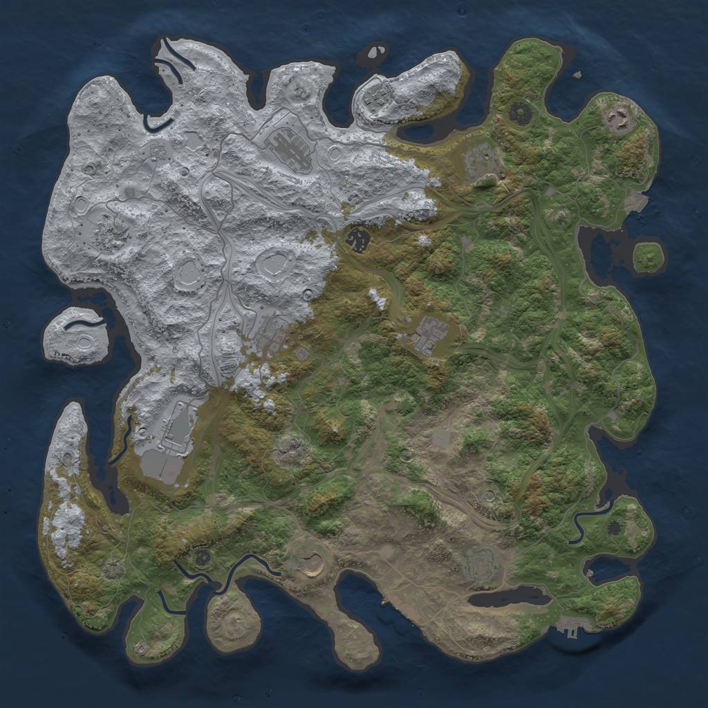 Rust Map: Procedural Map, Size: 4500, Seed: 72055660, 19 Monuments
