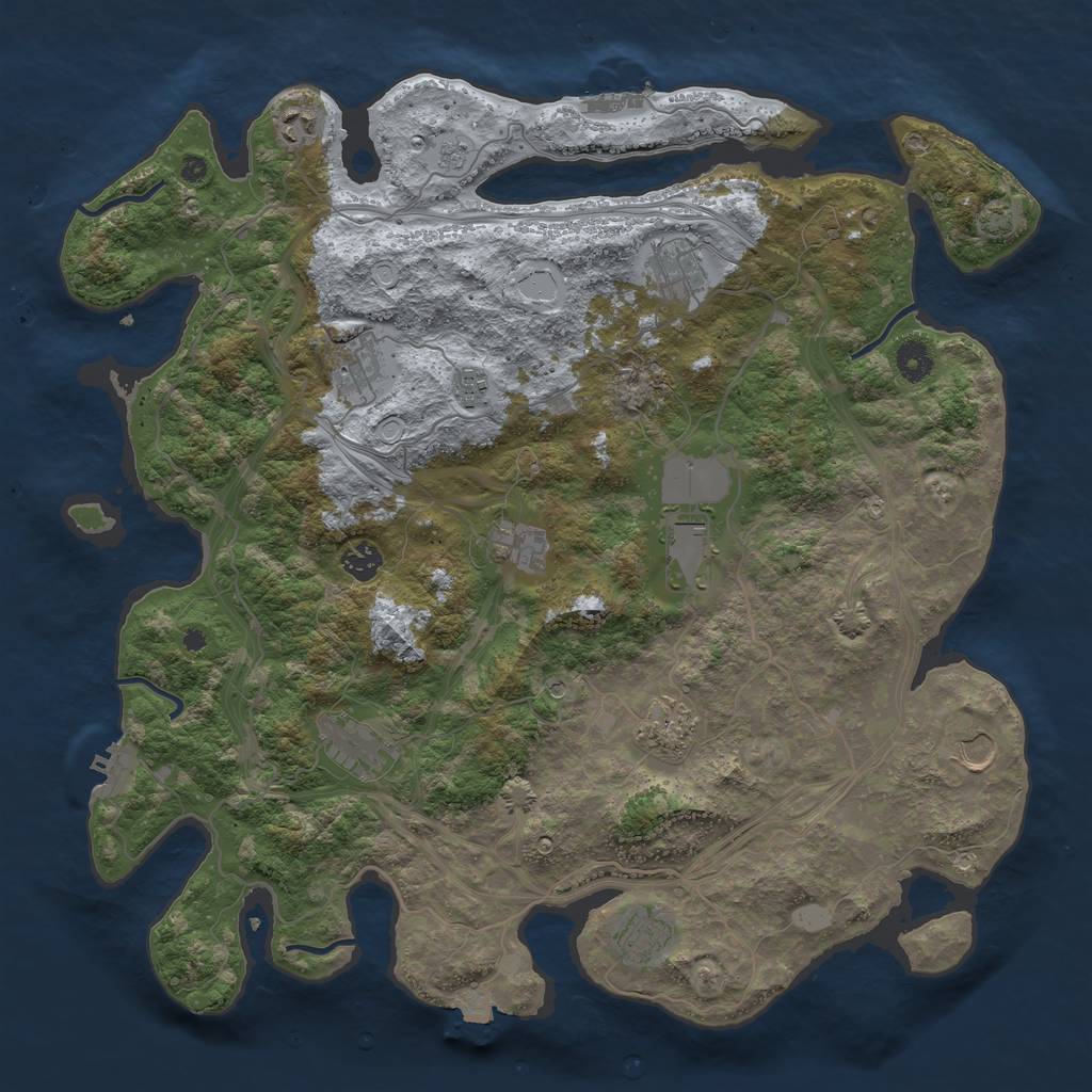 Rust Map: Procedural Map, Size: 4250, Seed: 564320281, 19 Monuments