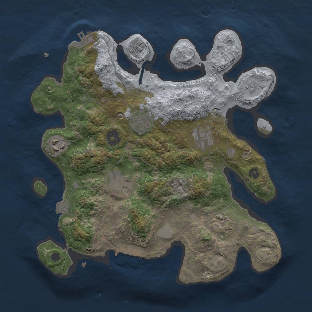 Rust Map: Procedural Map, Size: 3100, Seed: 6234284, 13 Monuments