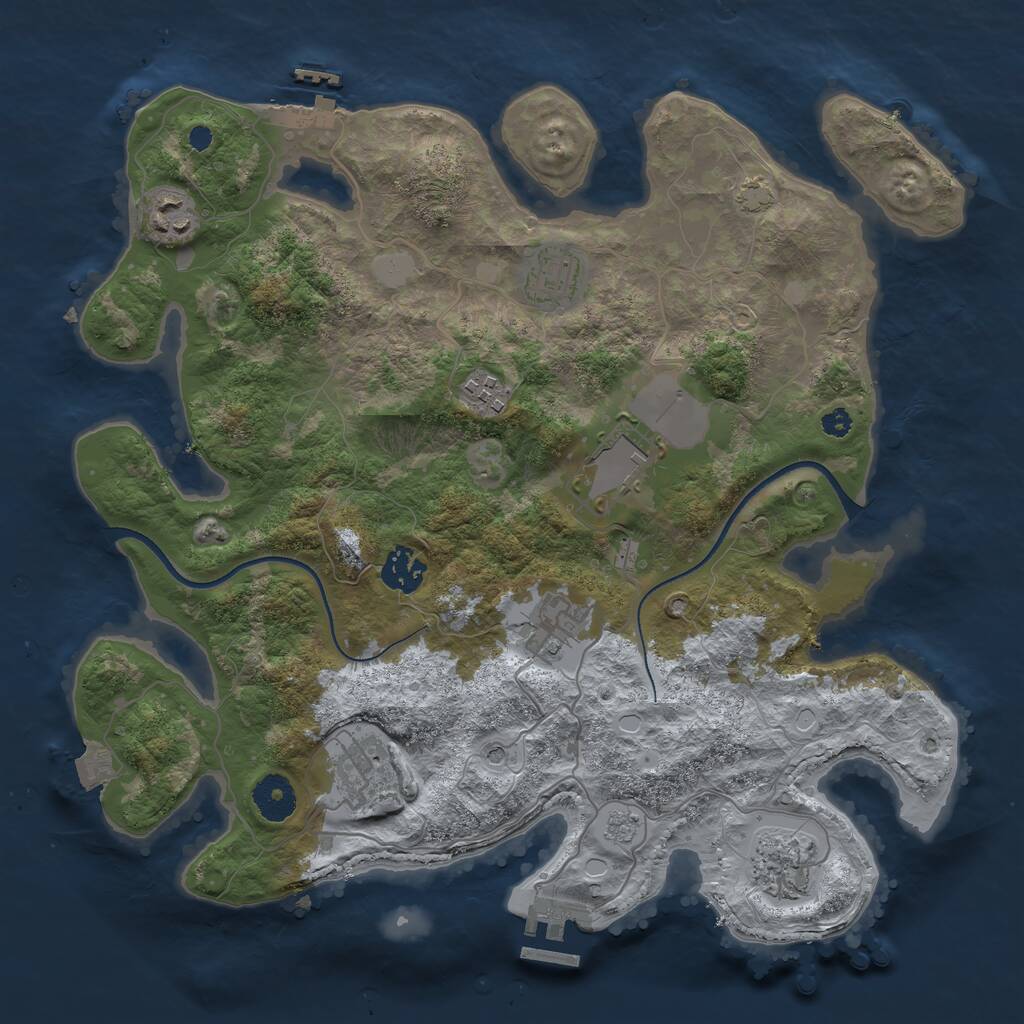 Rust Map: Procedural Map, Size: 3500, Seed: 2024120402, 14 Monuments